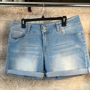 Signature Studio Blue Jean Shorts with Cuffed Hem 14